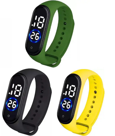 Digital Wrist Band Fashion Rubber LED Sports Unisex Watch Waterproof Men's Watch Women (without box)