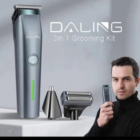Geemy (GM7620)  3in1 Grooming Kit is rechargeable powerful trimmer for men / Sharp Trimmer Face Shaver for precise shaving