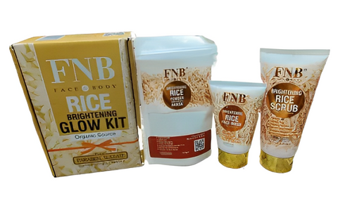 FNB Rice [3 in 1] Whitening Brightening Glow Kit | Home Facial For Best Skin for Girls and Women