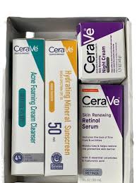 CeraVe 4 in 1 Skincare Kit Night Cream, Sunblock, Cleanser &amp; Serum for Radiant Skin