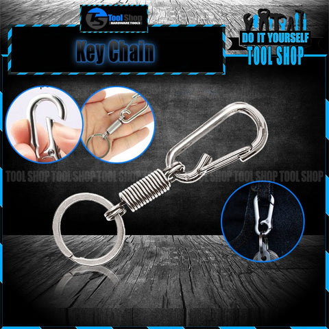 01 PCs Metallic Spring Hook Keychain – Strong Flexible Key Holder for Girls’ Bags &amp; Boys | Matt Chrome Finish | Key-Chain