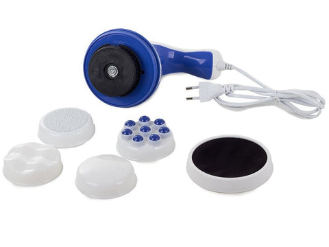 4 in 1 Relax &amp; Spin Tone Vibration Electric Massager | Electronic Relax &amp; Spin Body Massager With Different Heads ( Random Color )