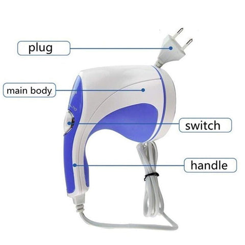 4 in 1 Relax &amp; Spin Tone Vibration Electric Massager | Electronic Relax &amp; Spin Body Massager With Different Heads ( Random Color )