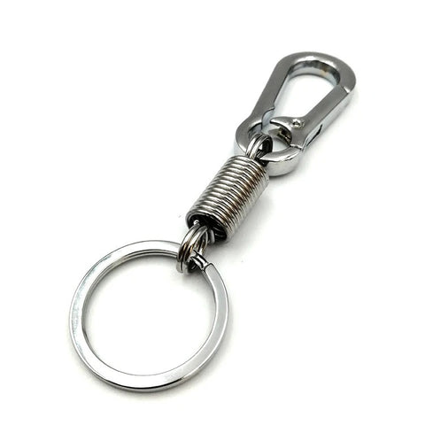 01 PCs Metallic Spring Hook Keychain – Strong Flexible Key Holder for Girls’ Bags &amp; Boys | Matt Chrome Finish | Key-Chain