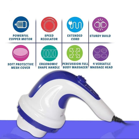 4 in 1 Relax &amp; Spin Tone Vibration Electric Massager | Electronic Relax &amp; Spin Body Massager With Different Heads ( Random Color )
