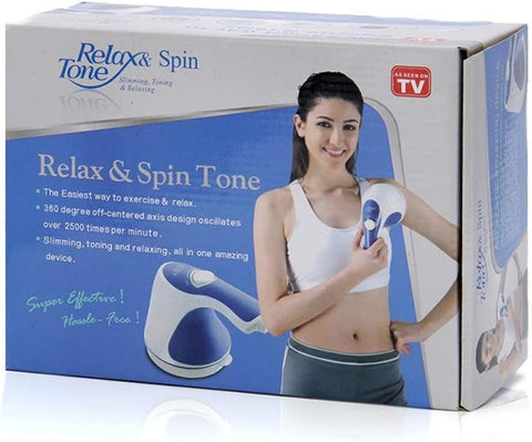 4 in 1 Relax &amp; Spin Tone Vibration Electric Massager | Electronic Relax &amp; Spin Body Massager With Different Heads ( Random Color )