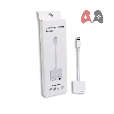 2-in-1 Dual Lightning Headphone Adapter Cable, Lightning 3.5mm ,Headphone Jack Adapter,
