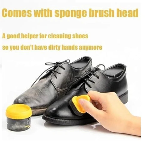Black Leather Shoe Polish Cream with Sponge