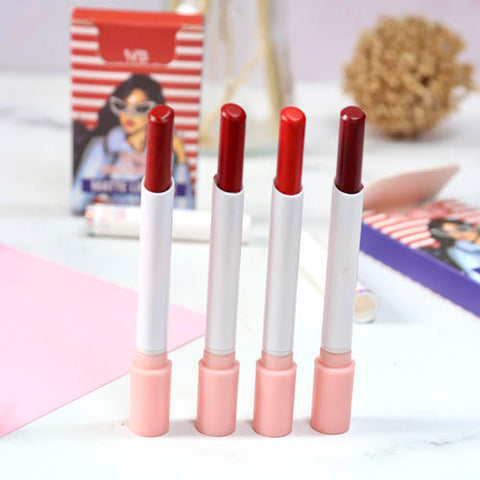 4 Pcs High Pigment Warda Beauty Little Smoke Mate Lipstick - Random Color