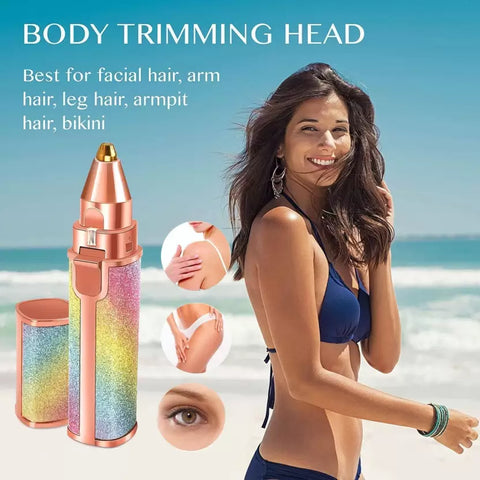 Blawless 2 in 1 eyebrow trimmer | 2 In 1 Hair Remover Chargeable , Multi Attractive Color With USB Charging Cable And Cleaning Brush