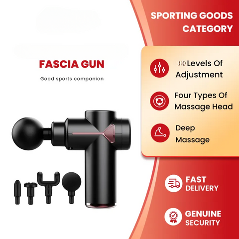 4 in 1 Multi-Function Vibration Massage Gun Professional Ultra Quiet Pain Relief Whole Body Massagers with 4 Heads and Different Level of Speeds (Random colors)