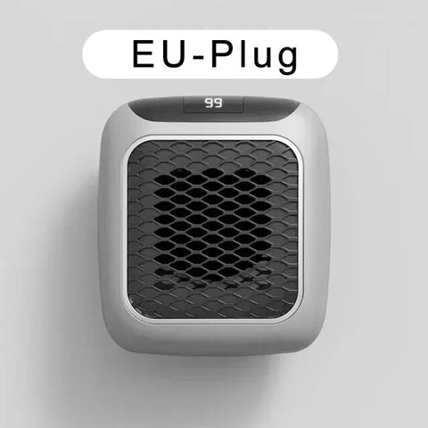 800W Space Heater Digital Electric Heater Wall Outlet Plug Small Fan Home Warmer