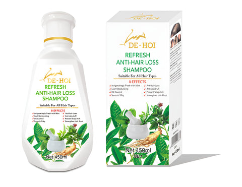 De-Hoi  Refresh Anti-hair Loss Shampoo Ginger Hair Care Shampoo Helps Stop Hair Loss 450ml