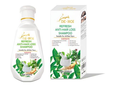 De-Hoi  Refresh Anti-hair Loss Shampoo Ginger Hair Care Shampoo Helps Stop Hair Loss 450ml