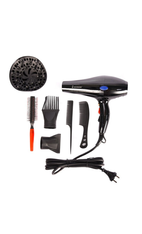 (black )Shinon Hair Dryers Salon Home Used Professional Blow Hair Dryer With  complete accessories