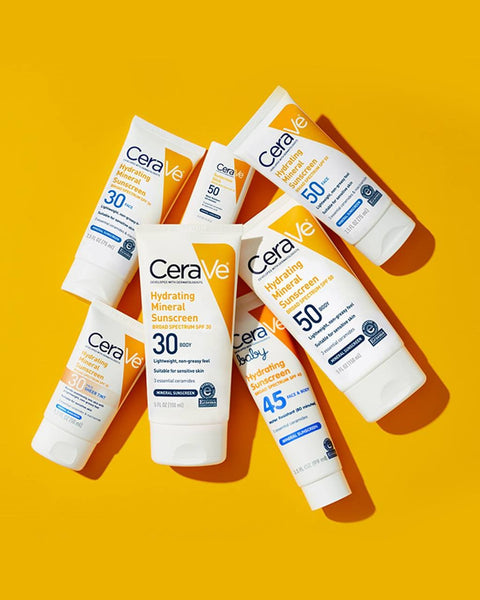 CeraVe Hydrating Mineral Sunscreen SPF 100 ml - CeraVe Hydrating Sun Block | Best Skin Care Sunscreen - Original