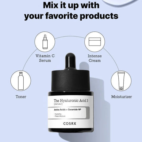 COSRX Pure Sodium Hyaluronic Acid 3% Serum, Hydration &amp; Moisture Boosting Facial Serum for Fine Lines &amp; Wrinkles, Plump &amp; Repair Dry Skin 20ml